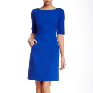 Eliza J Elbow Sleeve Blue Sheath Dress
